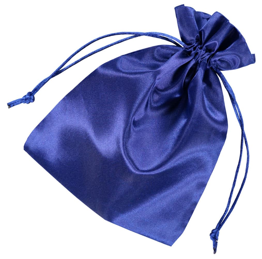 Satynowy niebieski woreczek ze sznureczkiem 2.0, 15x20 cm